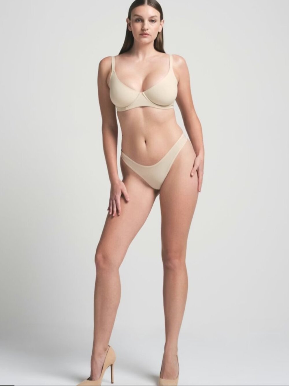 SKIMS Unlined Demi Bra in Sand